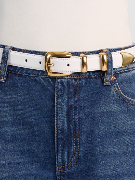 OFF WHITE/GOLD-HAYDEN BUCKLE BELT