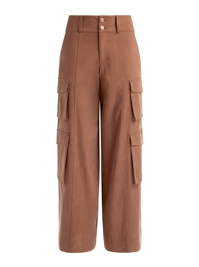 MAME HIGH RISE WIDE LEG CARGO PANT - CAMEL image 5 - Alice And Olivia