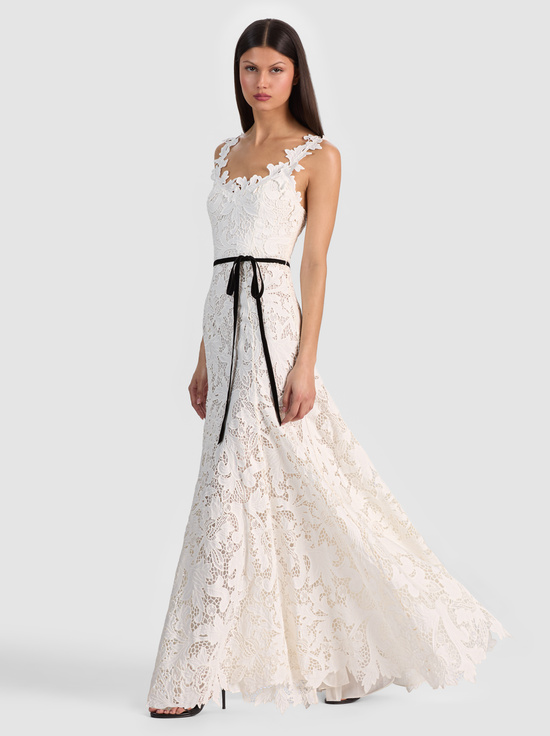 OFF WHITE-CALLA LACE MAXI DRESS