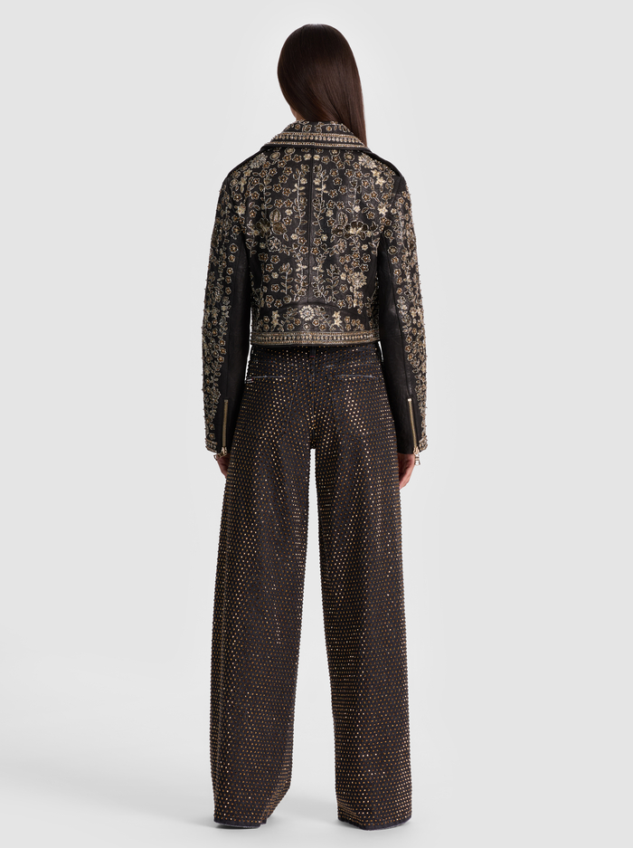 CODY EMBELLISHED LEATHER JACKET - BLACK/MULTI image 2 - Alice And Olivia