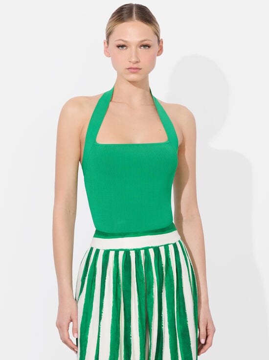 LIGHT EMERALD-CELLY HALTER TANK