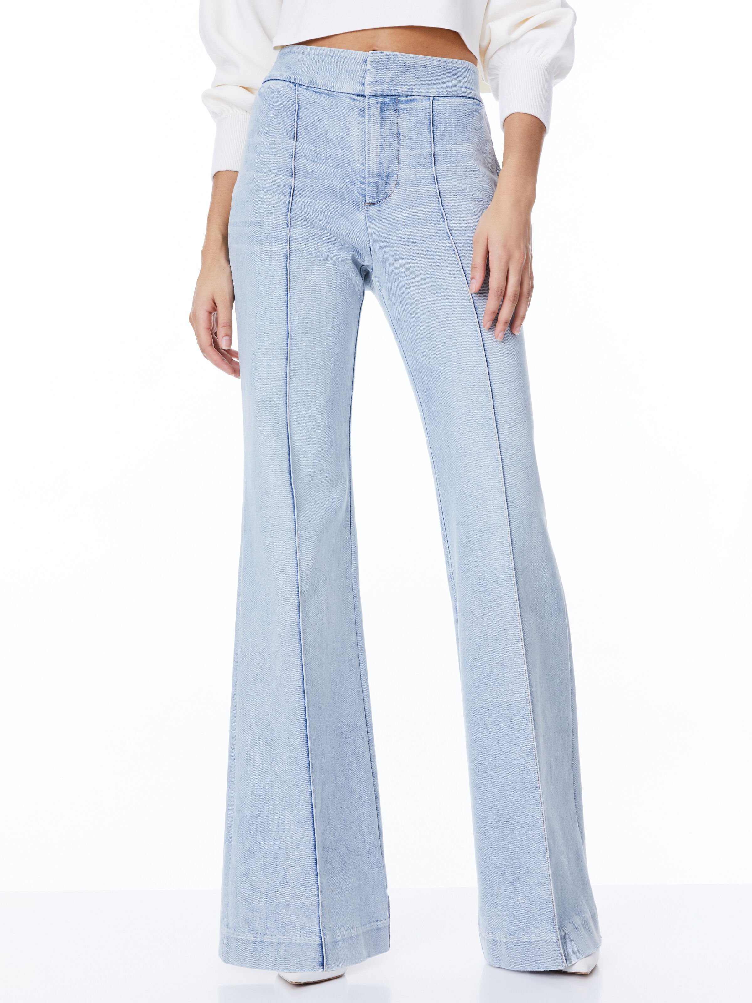 Alice and olivia wide leg jeans top