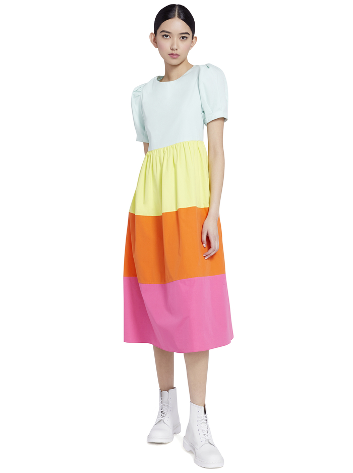LINNIE PUFF SLEEVE MIDI DRESS - MULTI image 2 - Alice And Olivia