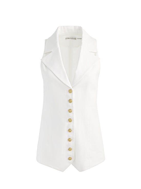 OFF WHITE-PAT LINEN VEST