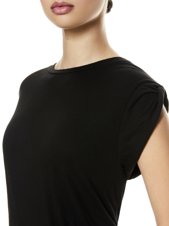 CORDELLA TWIST SLEEVE TOP - BLACK image 3 - ALICE + OLIVIA