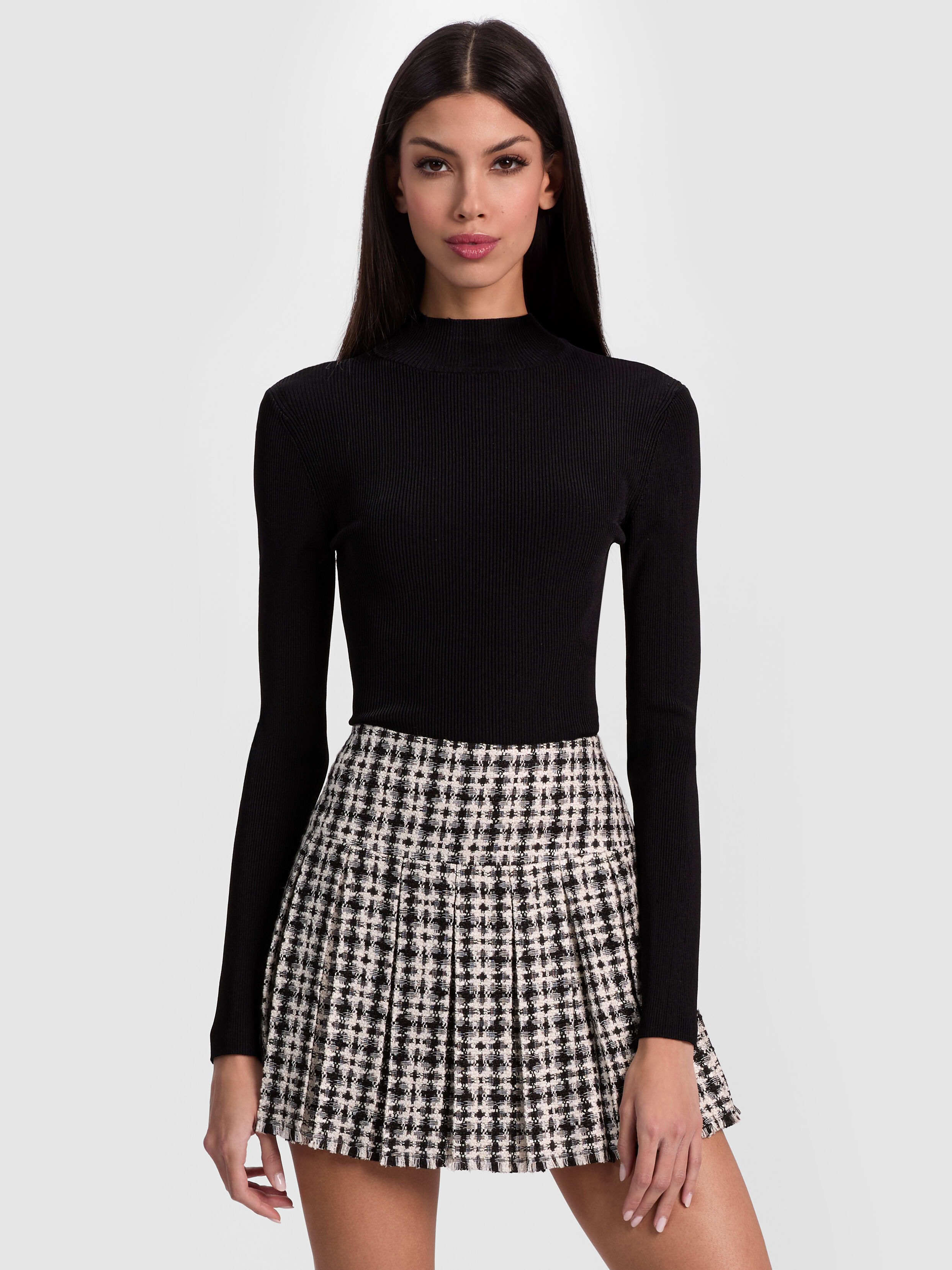 ROBERTA RIBBED TURTLENECK in BLACK | ALICE + OLIVIA