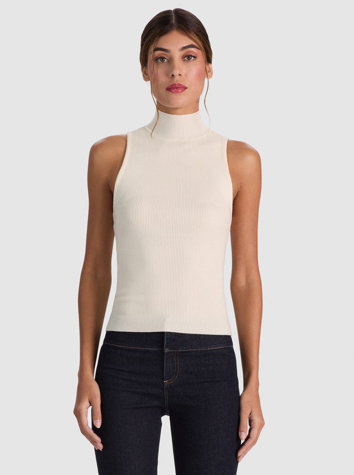 DARCEY WOOL SLEEVELESS TURTLENECK - ECRU - ALICE + OLIVIA