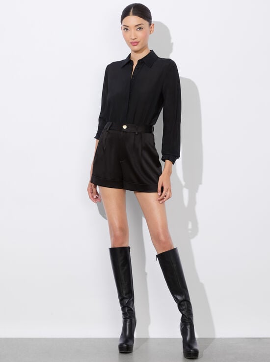 BLACK-WILLA SILK BODYSUIT