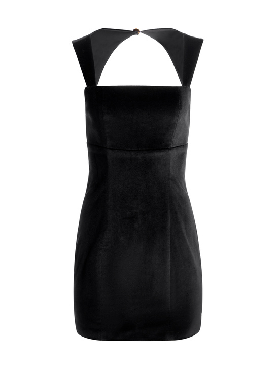 BLACK-KERIA VELVET MINI DRESS