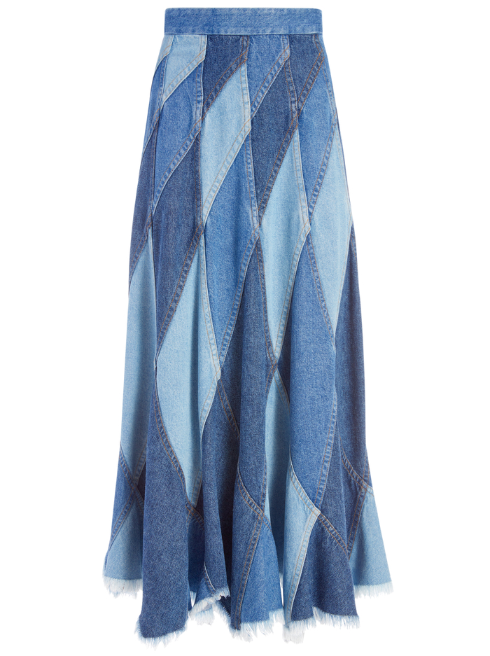 PIERRE PATCHWORK MIDI SKIRT - HAPPY GO LUCKY image 5 - Alice And Olivia