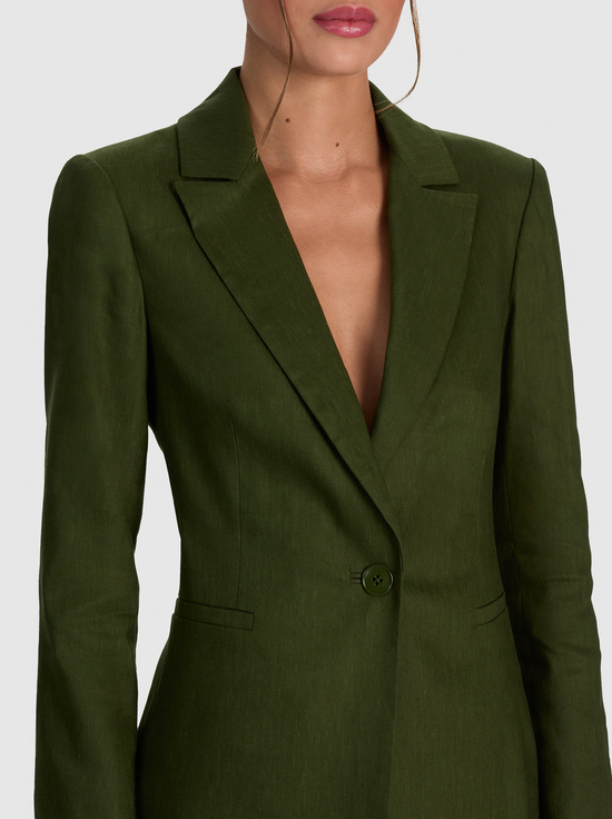DARK FERN-BREANN LINEN BLAZER