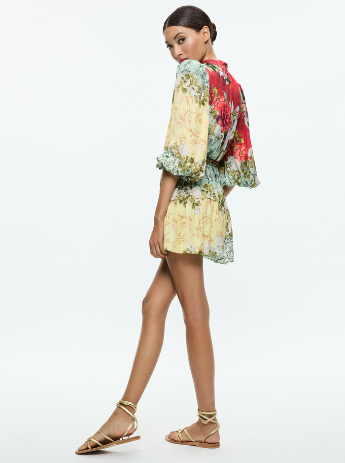 ANTONETTE LONG SLEEVE BUTTON FRONT MINI DRESS - OAKLEY image 2 - Alice And Olivia