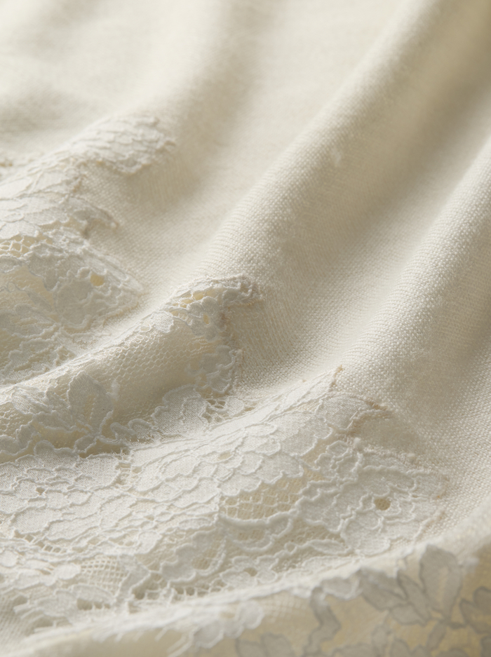 BETTIE LACE TRIM SHAWL - SOFT WHITE image 1 - ALICE + OLIVIA