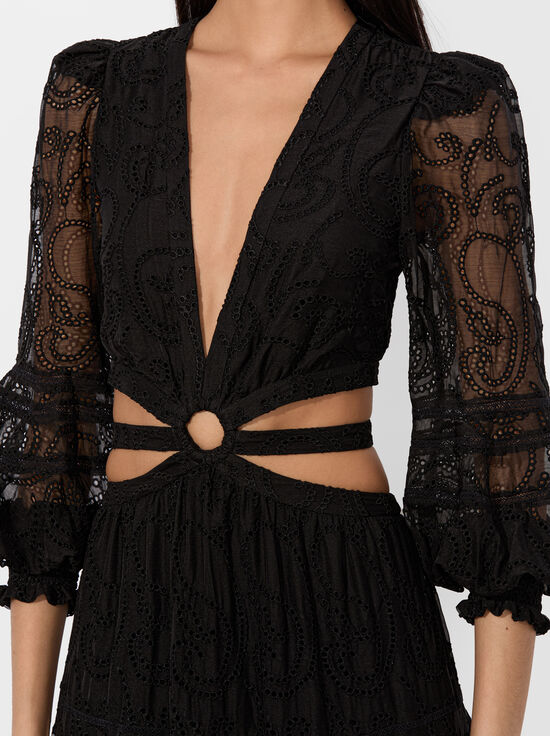 BLACK-PATRICA TIERED DRESS