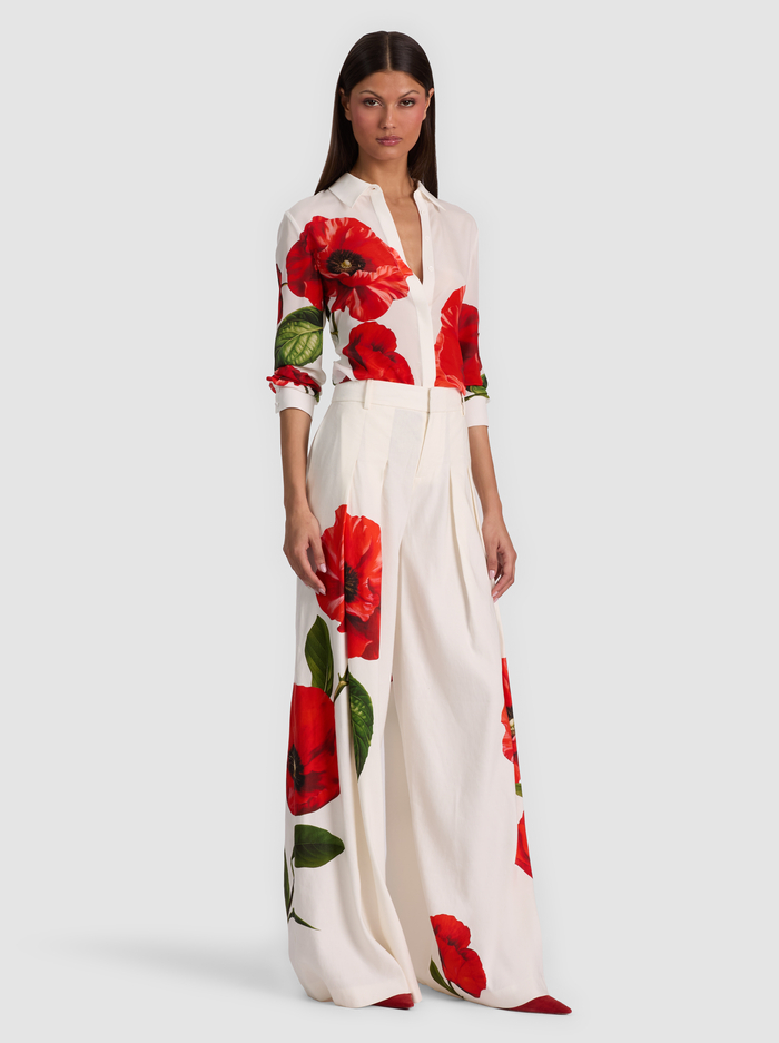 WILLA SILK BLOUSE - SUMMER POPPY image 4 - ALICE + OLIVIA