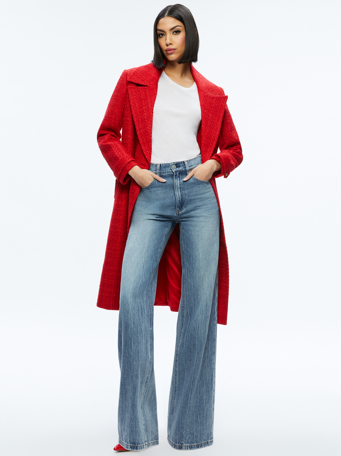 NICHOLAS DOUBLE BREASTED COAT - BRIGHT RUBY image 4 - Alice And Olivia