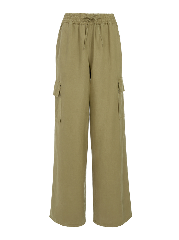 ELDA HIGH WAIST FLARE CARGO PANT - OLIVE image 5 - Alice And Olivia