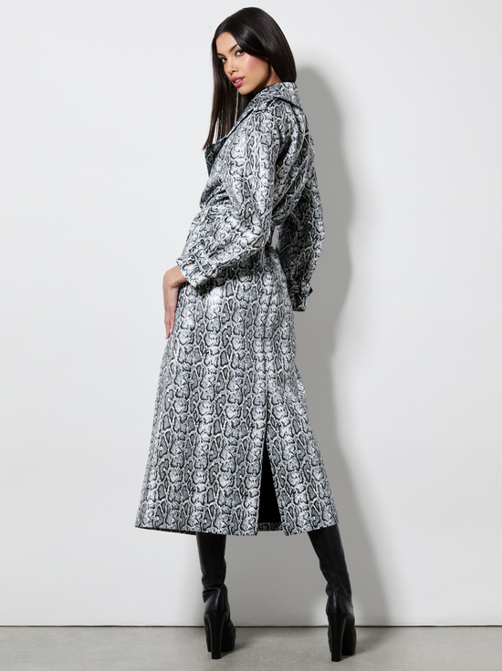 OFF WHITE/BLACK PYTHON-JARRETT VEGAN TRENCH