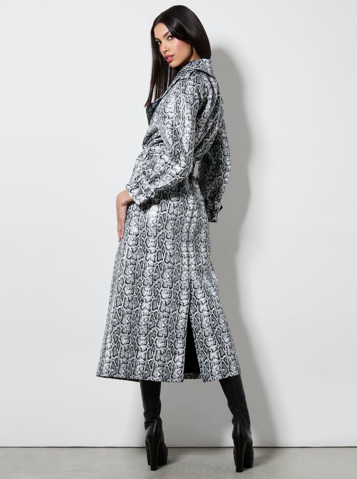JARRETT VEGAN TRENCH - OFF WHITE/BLACK PYTHON image 2 - Alice And Olivia