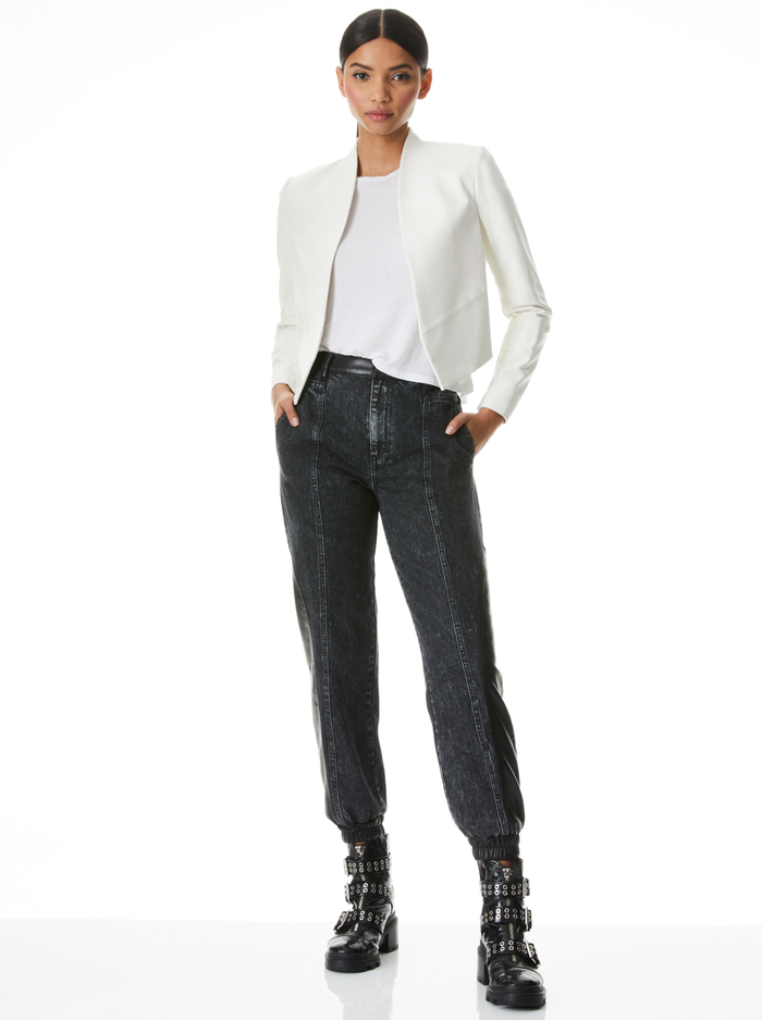 HARVEY LEATHER JACKET - WHITE image 2 - Alice And Olivia