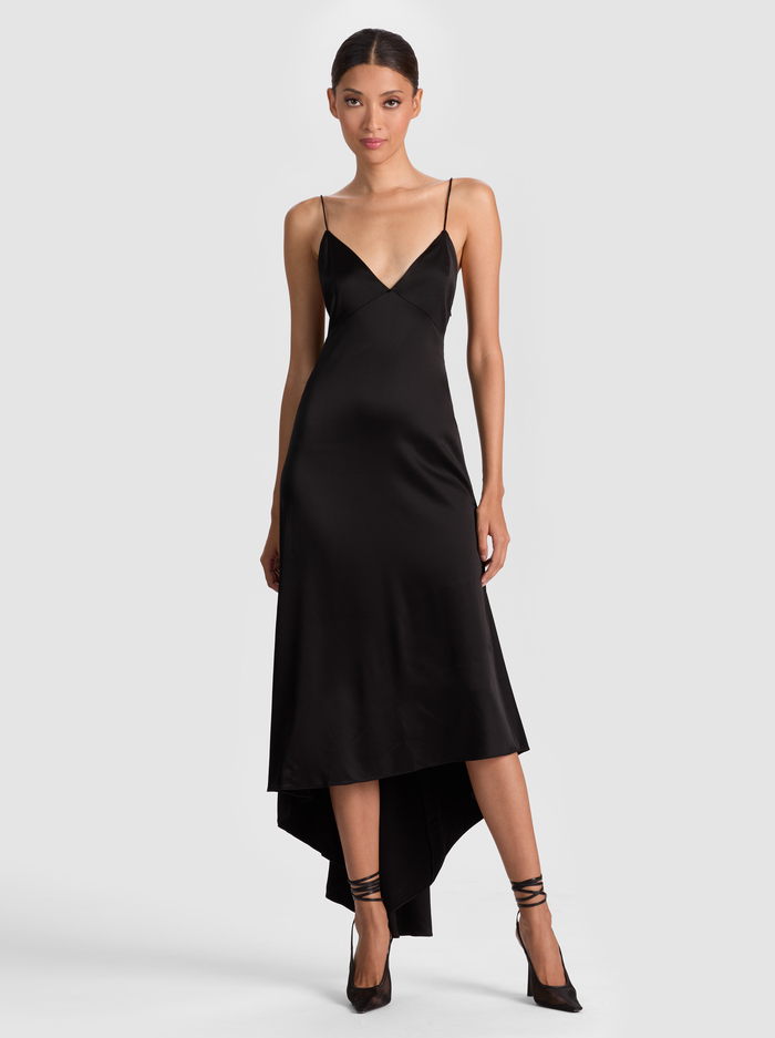 LUCIANA SLIP DRESS - BLACK - Alice And Olivia