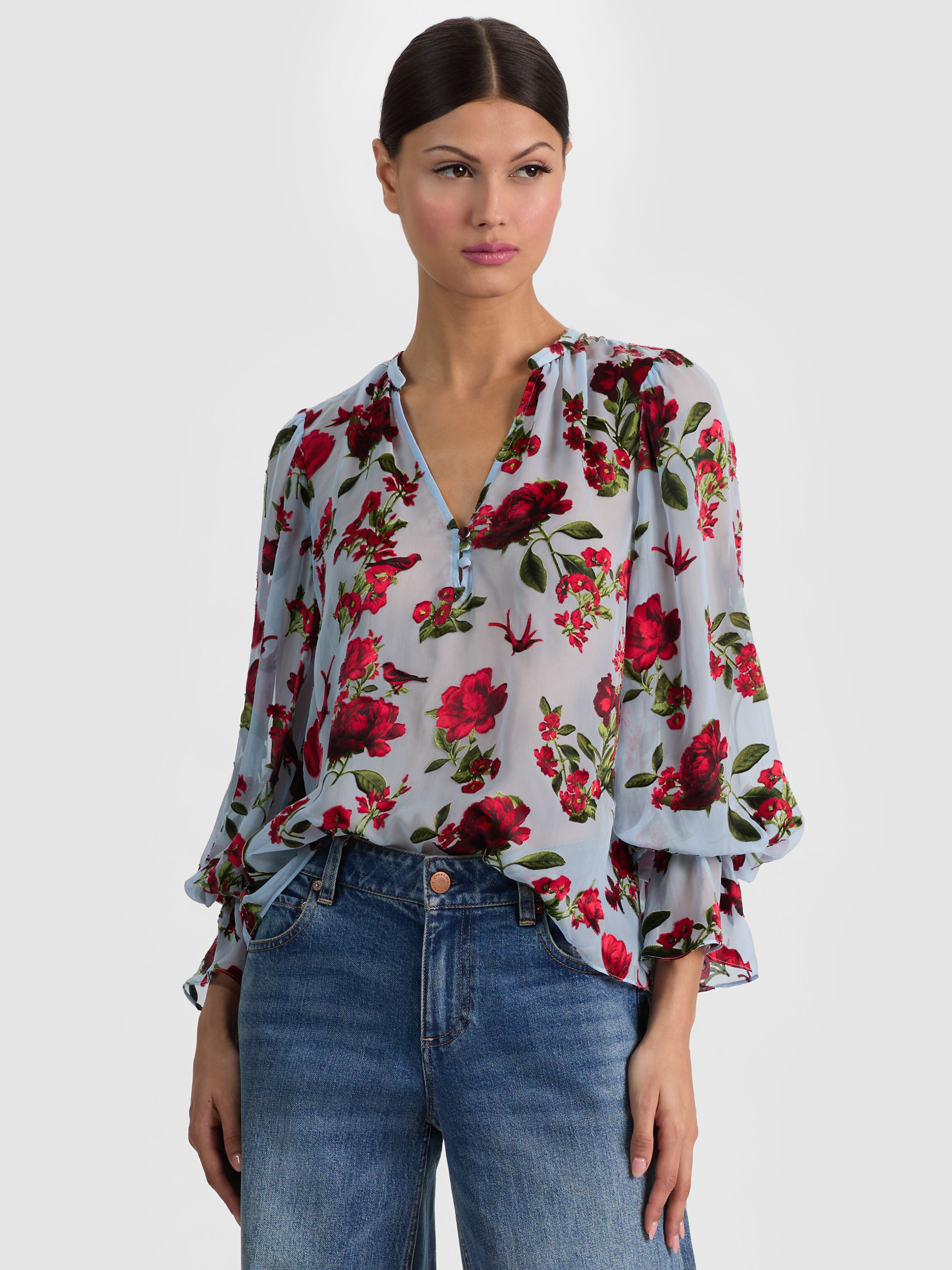 美品 alice+olivia バード柄カットソー ALICE + OLIVIA Oversized Cropped Crystal Heart Tee | Shopbop