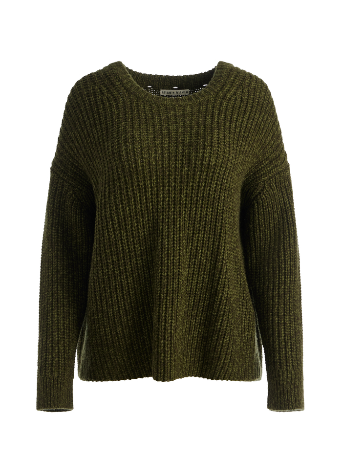 VERE DETACHABLE TURTLENECK SWEATER - OLIVE image 6 - ALICE + OLIVIA