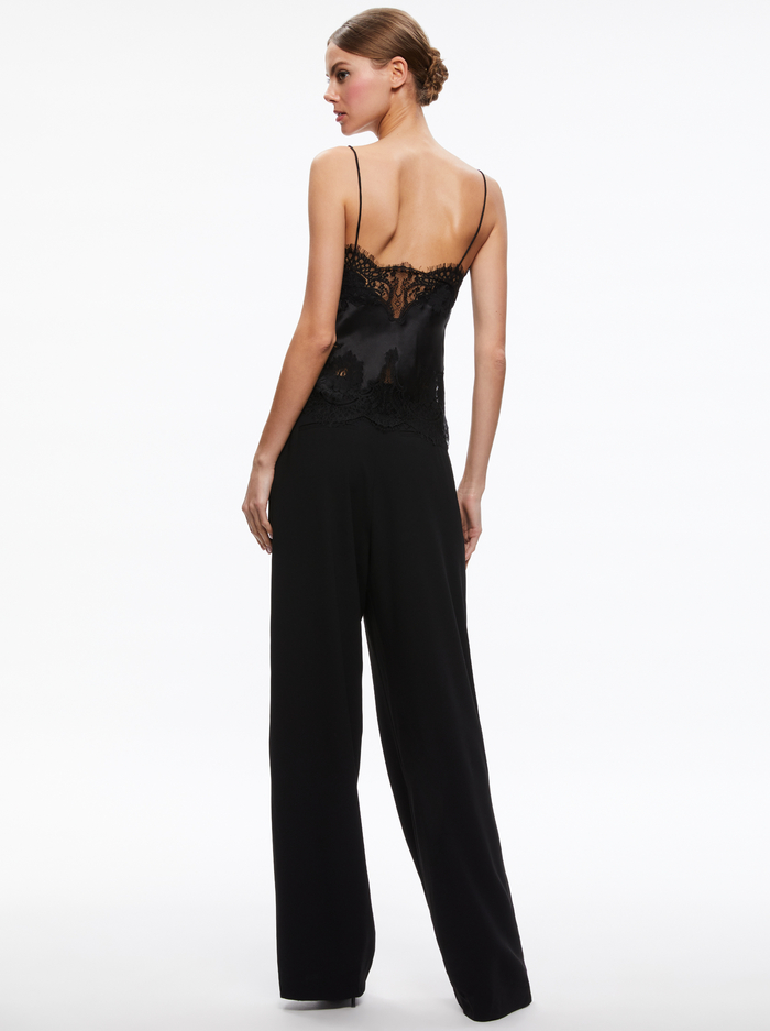 MALISSA LACE TRIMMED SLIP TOP - BLACK image 1 - ALICE + OLIVIA