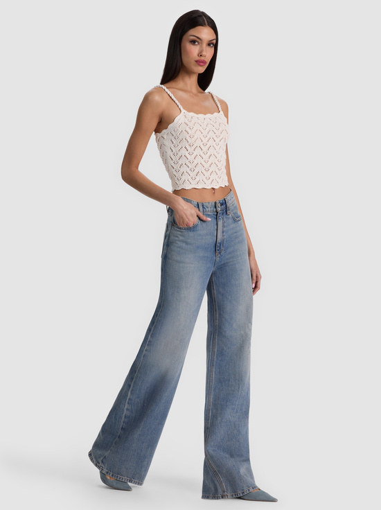 SOFT WHITE-SID CROCHET TANK