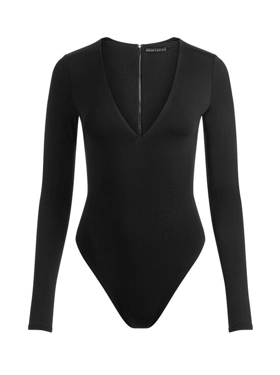 BLACK-OLEA LONG SLEEVE BODYSUIT
