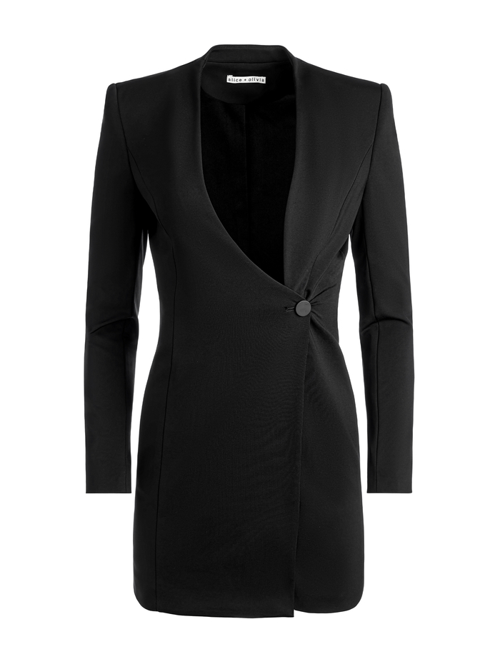 GUENDA CURVED NECKLINE BLAZER DRESS - BLACK image 5 - Alice And Olivia