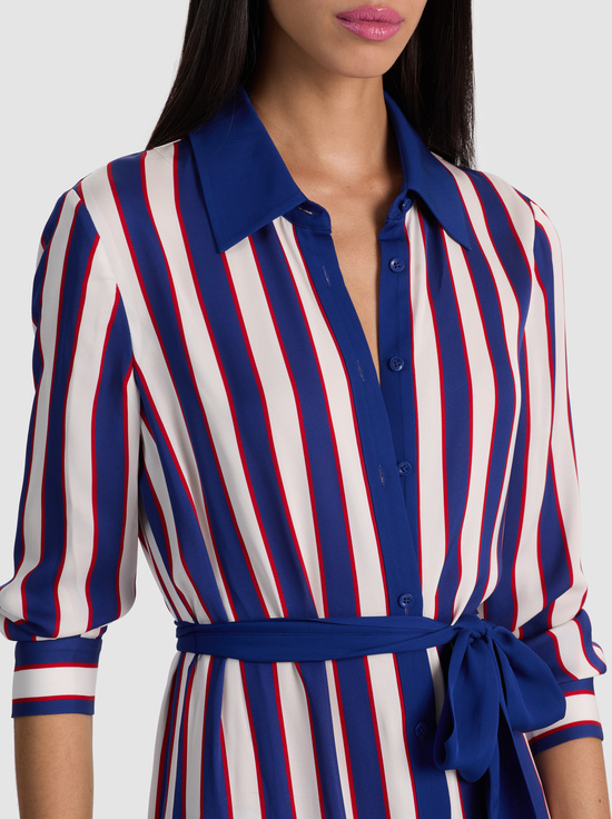 NOVEAU STRIPE TWILIGHT BLUE-CHASSIDY MAXI SHIRT DRESS