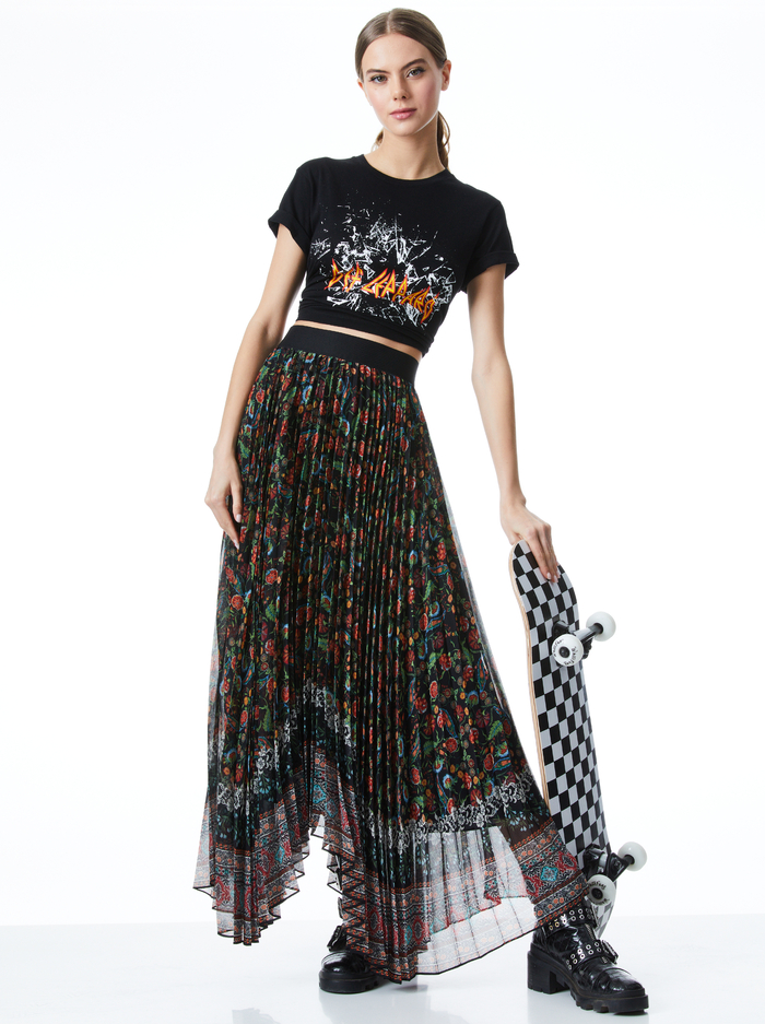 KATZ PLEATED MAXI SKIRT - PARADISE MULTI image 4 - Alice And Olivia