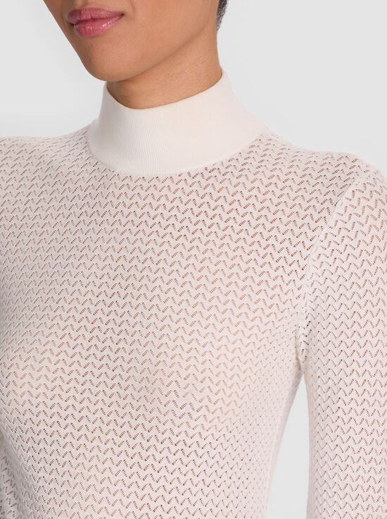 SOFT WHITE-LANIE POINTELLE PULLOVER