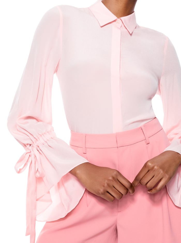 WILLA RUFFLE CUFF TOP - BLUSH image 2 - Alice And Olivia