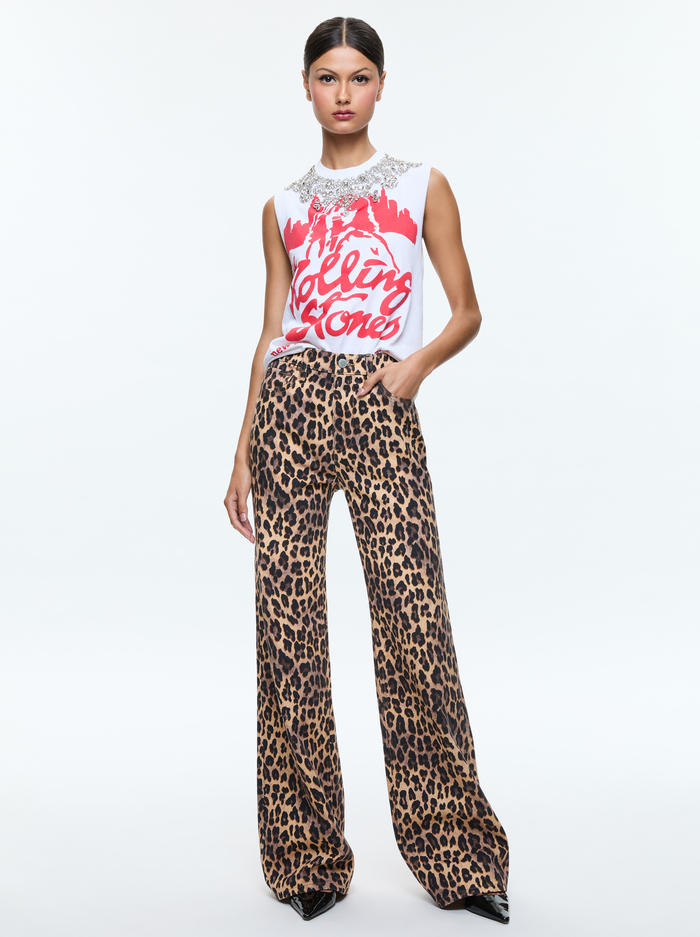 WEEZY LEOPARD JEAN - SPOTTED LEOPARD DARK TAN image 1 - Alice And Olivia