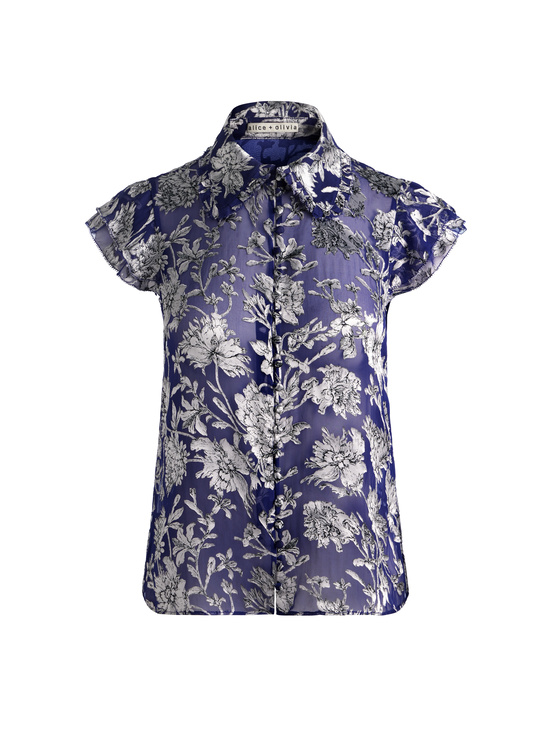 BLOOMING WILD INDIGO-MARTEL BLOUSE