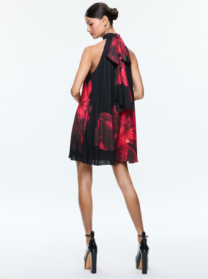 CORINE MINI DRESS - PEONY PETALS BRIGHT RUBY image 2 - Alice And Olivia
