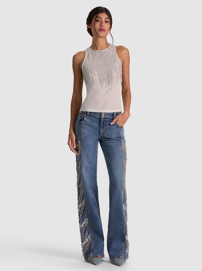 ROXIE EMBELLISHED JEAN - BROOKLYN BLUE image 4 - ALICE + OLIVIA