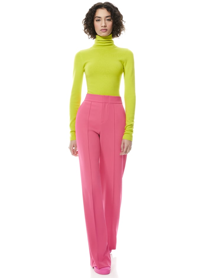 DYLAN HIGH WAISTED WIDE LEG PANT - WILD PINK image 2 - Alice And Olivia