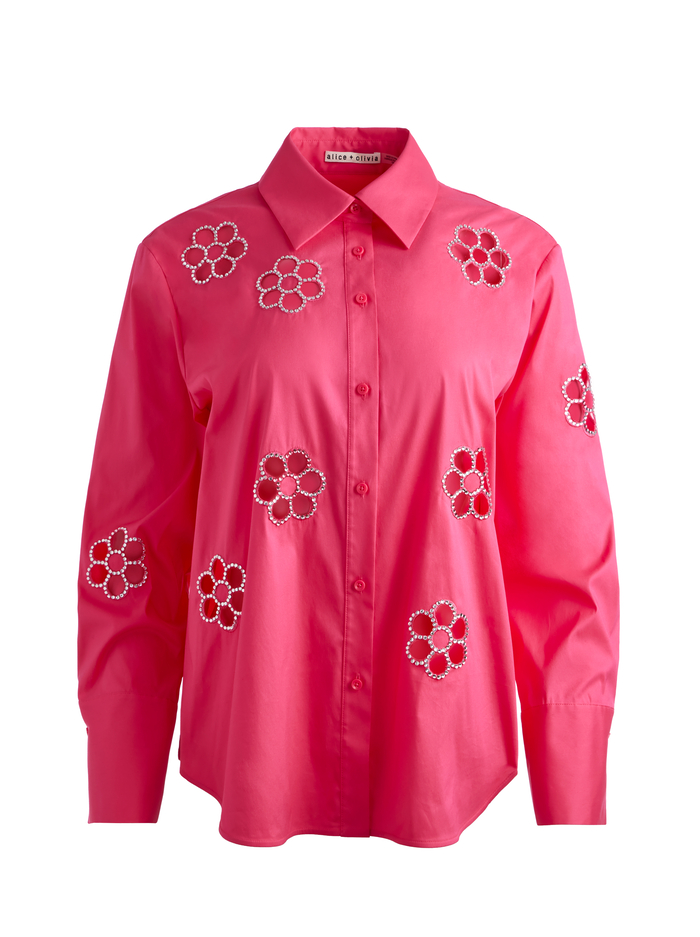 FINELY FLOWER EMBELLISHED BUTTON DOWN - CANDY image 5 - Alice And Olivia