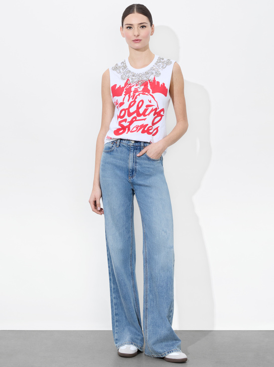 OFF WHITE/MULTI-MICAH MUSCLE TANK