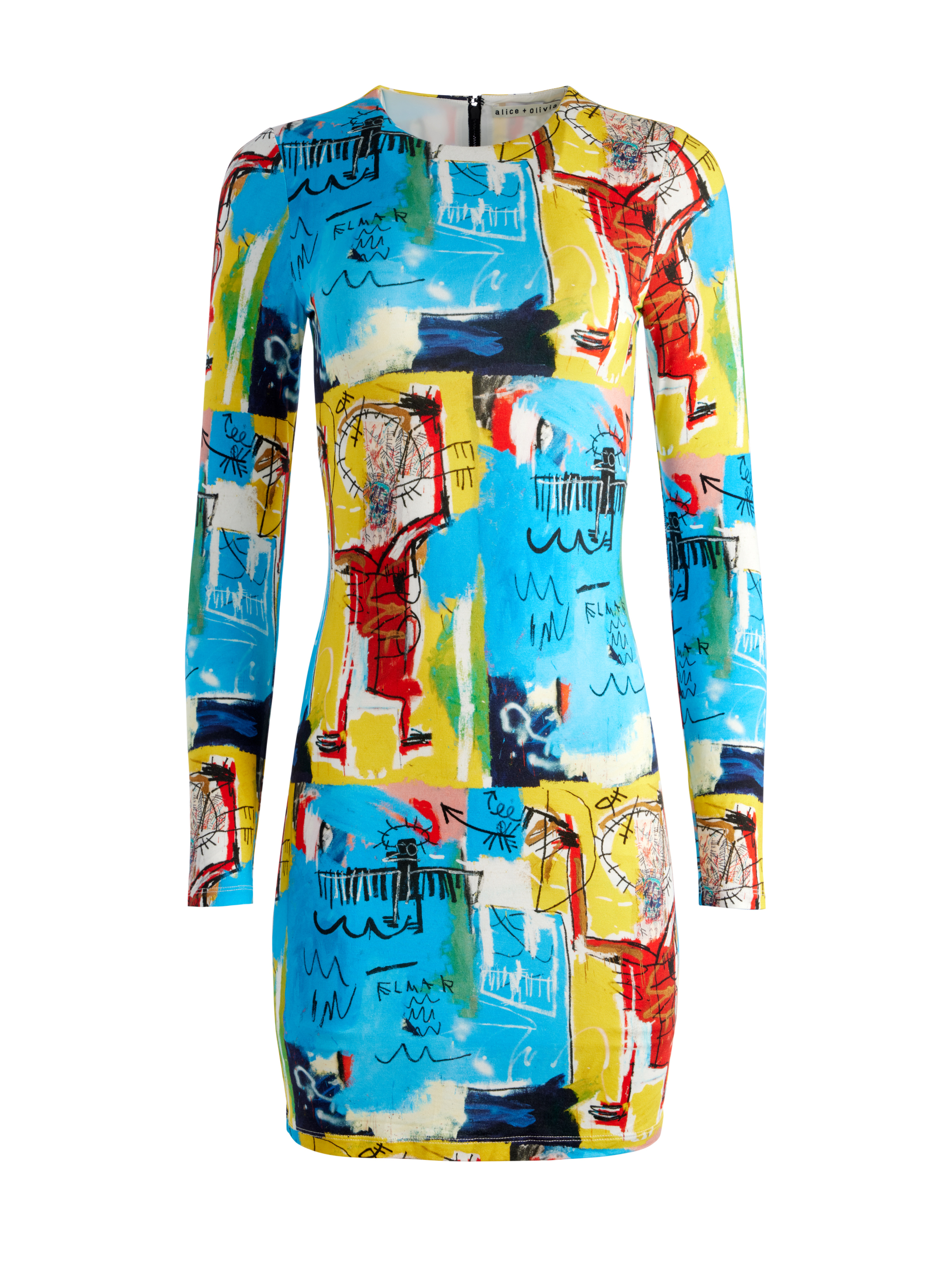 A+o X Basquiat Delora Mini Dress In Untitled | Alice + Olivia