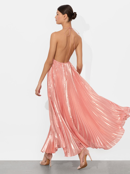 DUSTY ROSE-ADALYN HALTER MAXI DRESS