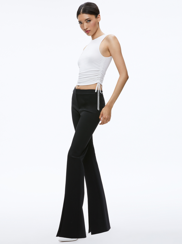 CHRISSY CREWNECK RUCHED CROP TOP - OFF WHITE image 4 - Alice And Olivia