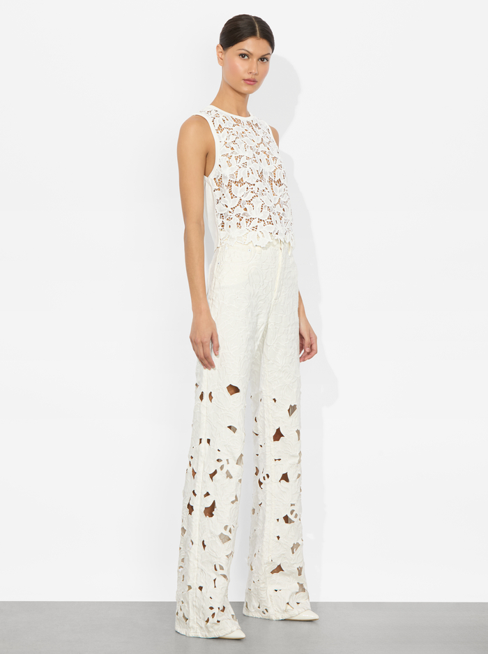 DANIELLE LACE FRONT TANK - OFF WHITE image 5 - Alice And Olivia