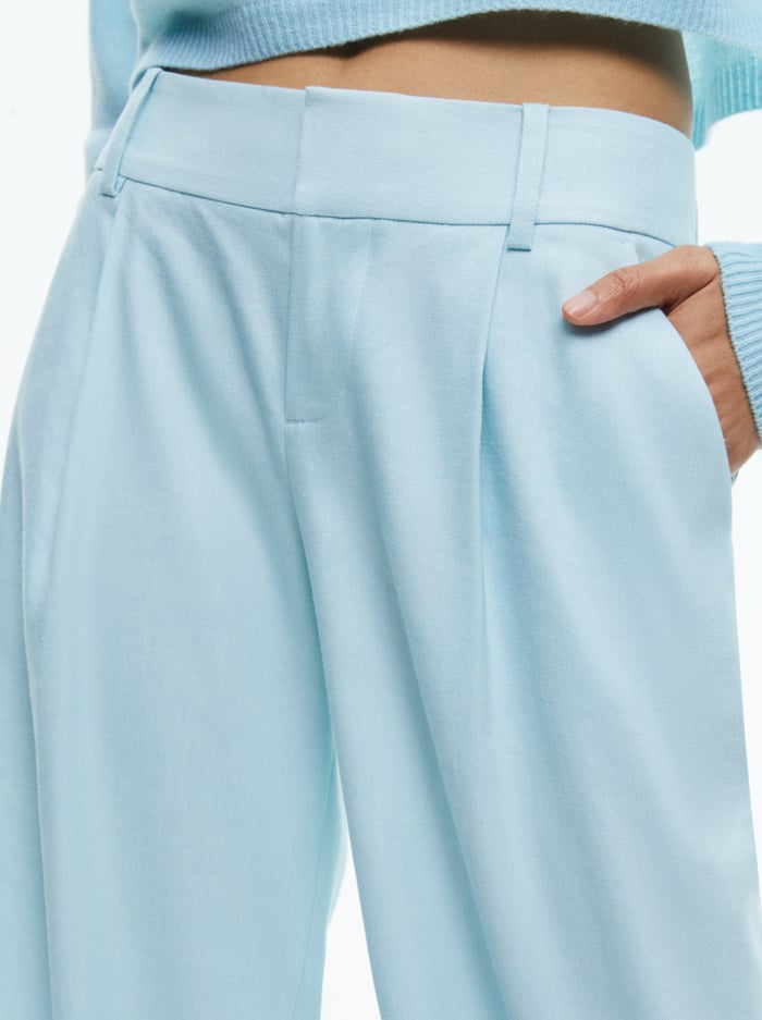 ERIC LOW RISE LINEN PANT - SPRING SKY image 3 - Alice And Olivia