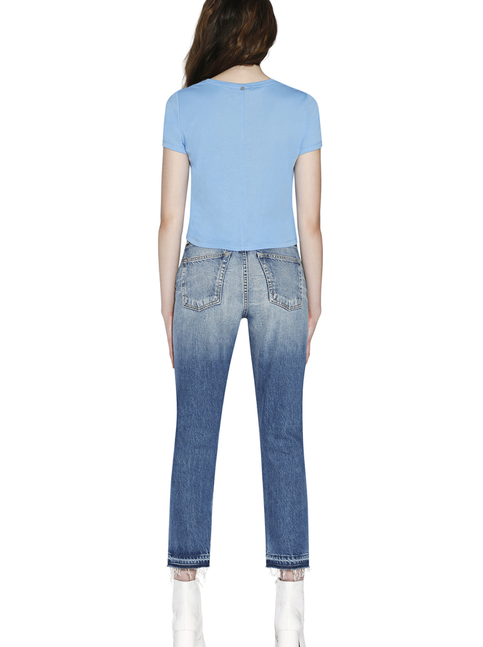 CINDY CLASSIC CREWNECK CROPPED TEE - CERULEAN image 1 - Alice And Olivia