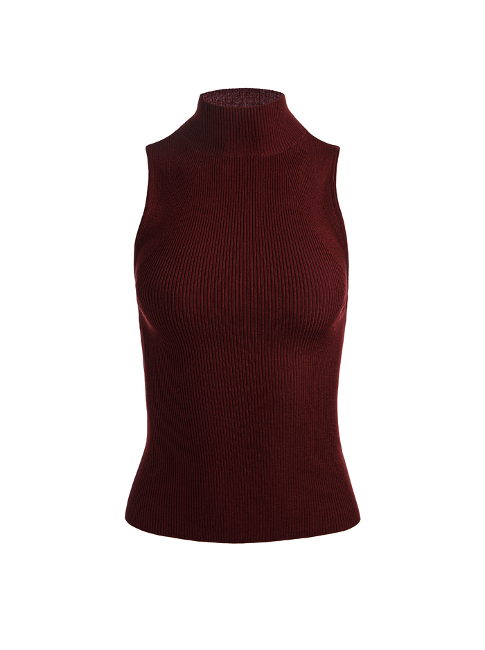 DARCEY WOOL SLEEVELESS TURTLENECK - COGNAC image 5 - ALICE + OLIVIA