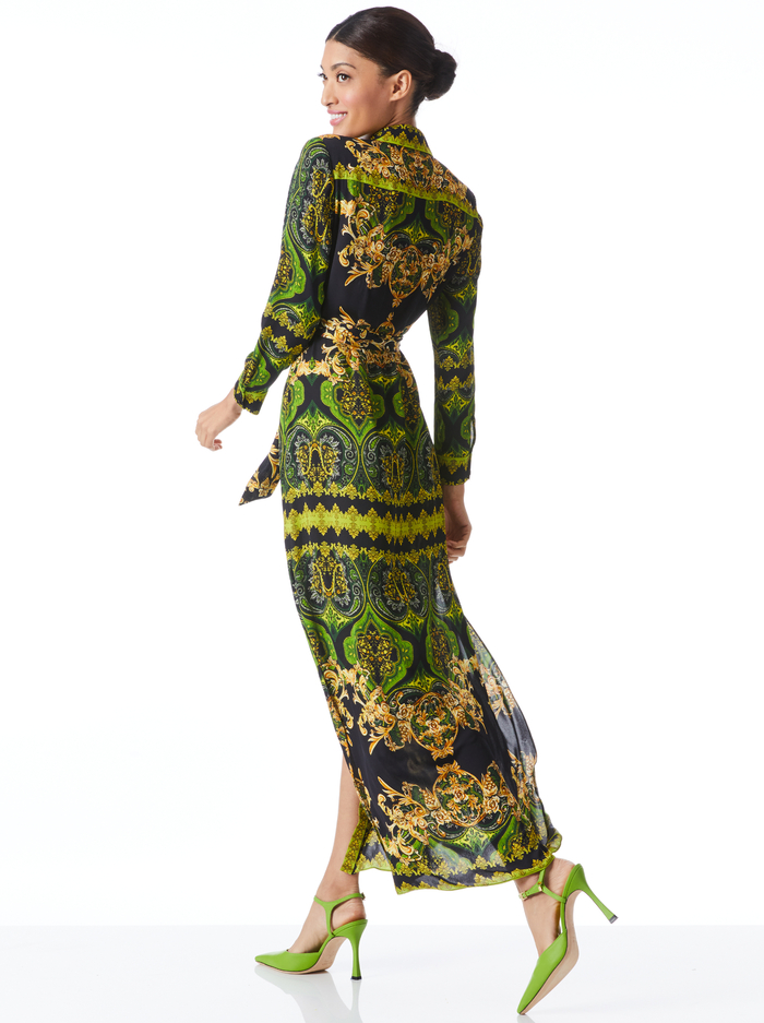 Chassidy Maxi Shirt Dress In Rendezvous Alice + Olivia